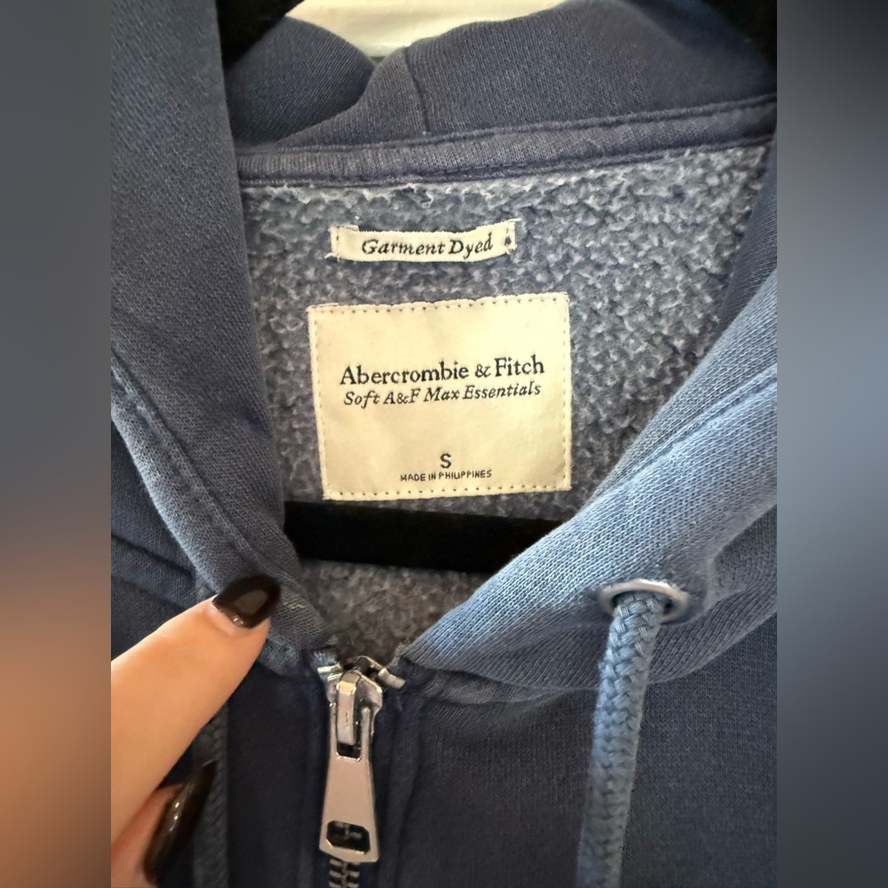 Abercrombie & Fitch Navy Zip-Up Hoodie - Picture 3 of 3
